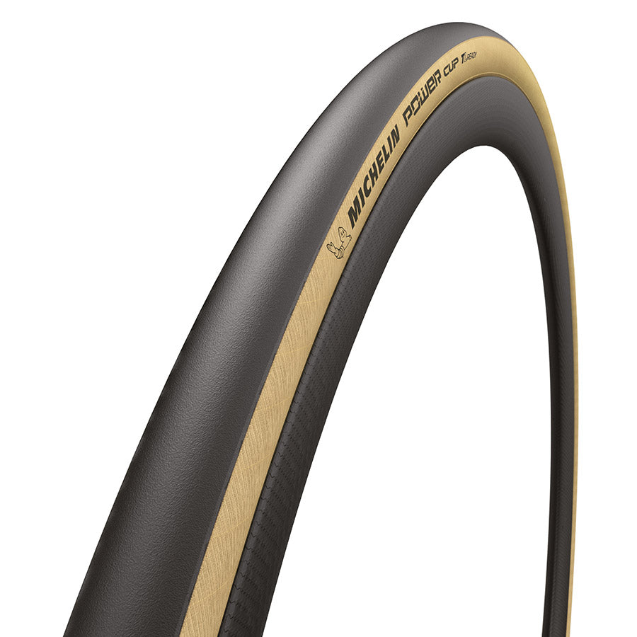Michelin, Power Cup TLR, Road Tire, 700x30C, Folding, Tubeless Ready, GUM-X, Tubeless Shield, 4x120, Tanwall