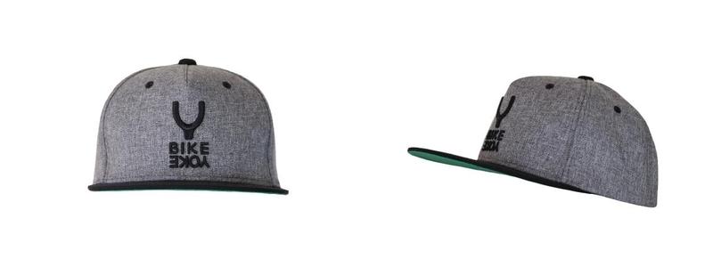Bike Yoke Snapback Hat, Grey with Black logo, One Size