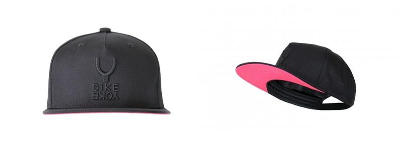 Bike Yoke Snapback Hat, Black with Black logo, One Size