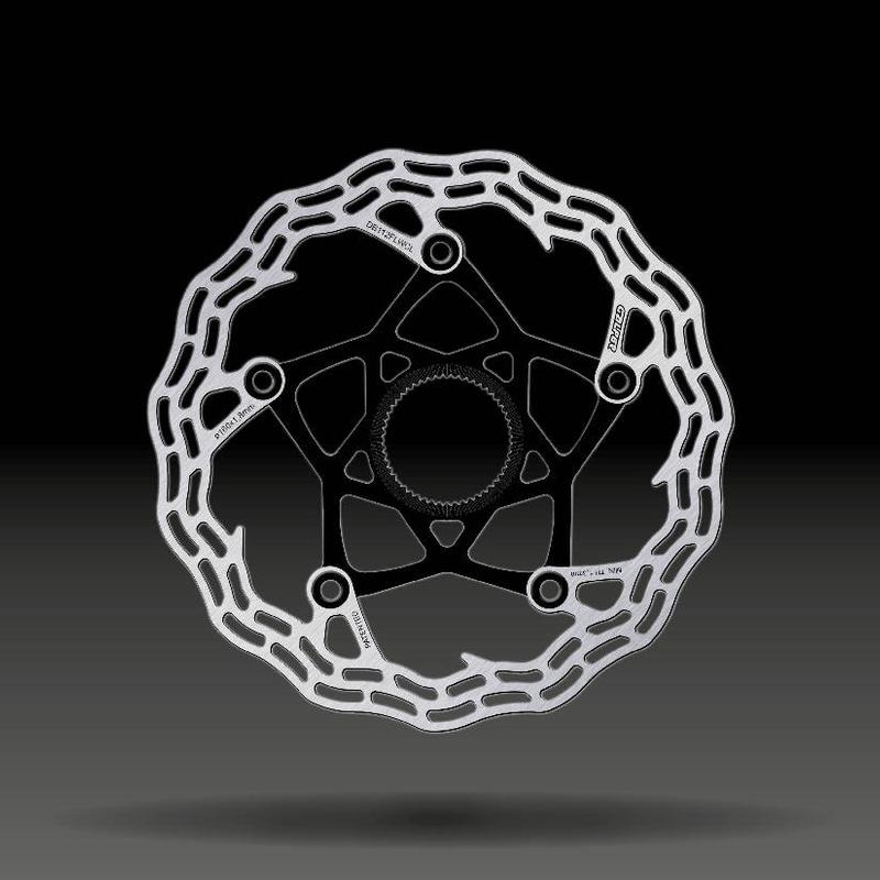 Galfer Shark Road / Gravel Brake Rotor, Two Piece Black Aluminum Core, Center Lock, 1.8mm Thickness, 160mm