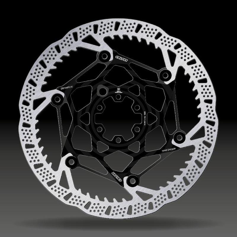 Galfer Shark MTB Brake Rotor, Two Piece Black Aluminum Core, 6 Bolt, 2.0mm Thickness, 203mm