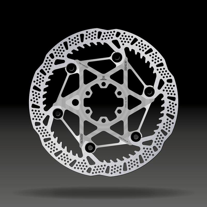 Galfer Shark MTB Brake Rotor, Two Piece Raw Aluminum Core, 6 Bolt, 2.0mm Thickness, 180mm