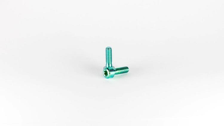 Oak Components Titanium Bolt Kit, M5 x 16mm Length, 6 pieces, Green (For Eternal Stem)
