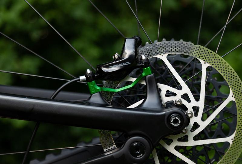 Oak Components Plasmadapt Brake Adapter, Post Mount, +20mm, Green (incl. Titanium Mounting Hardware)