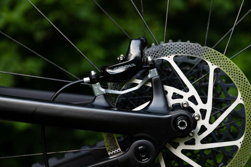 Oak Components Plasmadapt Brake Adapter, Post Mount, +23mm, Lunar Gray (incl. Titanium Mounting Hardware)