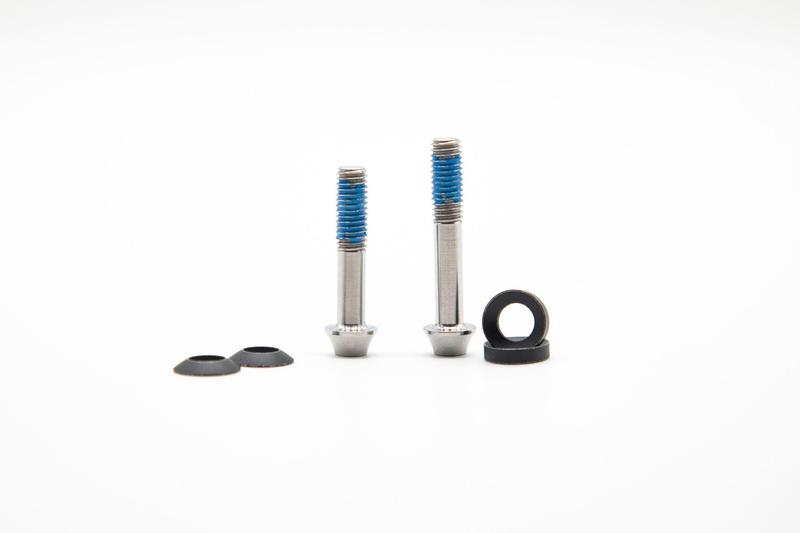 Oak Components Titanium Bolt Kit, M6 x 30mm, M6 x 35mm Length, 2 pieces, Raw (For 20/23mm Brake Adapter)