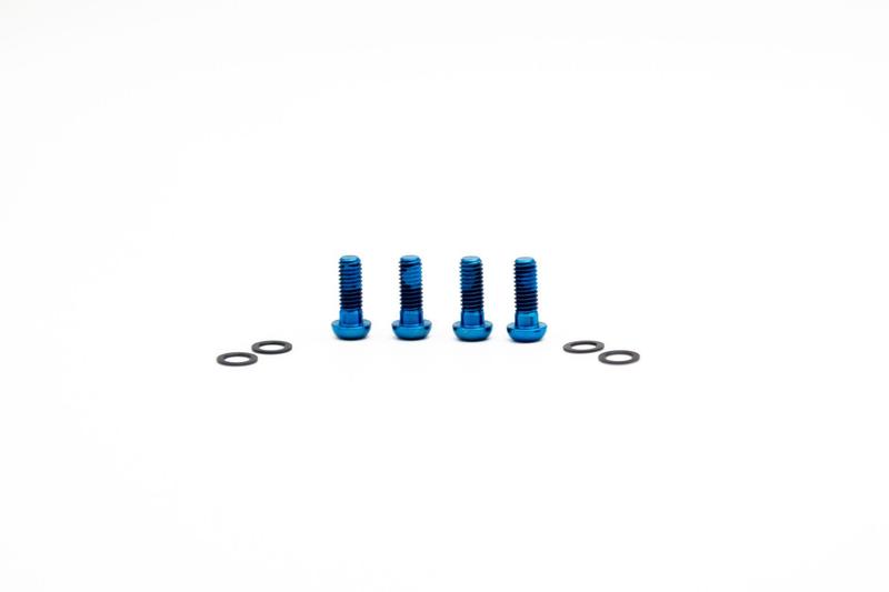 Oak Components Titanium Screw Set, M6 x 16mm, 4 pieces, Blue (For Brake Adapter)