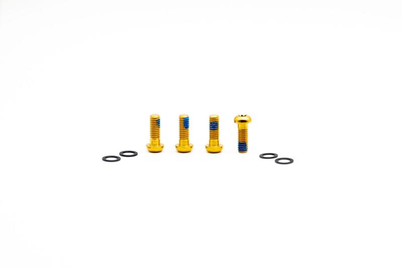 Oak Components Titanium Screw Set, M6 x 16mm, 4 pieces, Gold (For Brake Adapter)