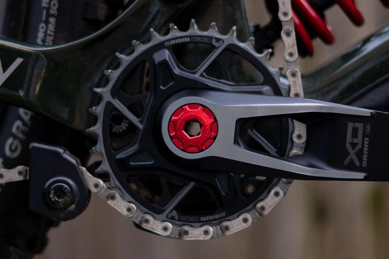 Oak Components Crank Ejector Cap Set, Red (Fits SRAM Dub Cranksets, M18 / M30LH)