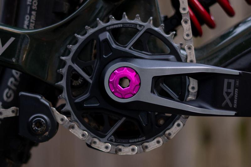 Oak Components Crank Ejector Cap Set, Pink (Fits SRAM Dub Cranksets, M18 / M30LH)