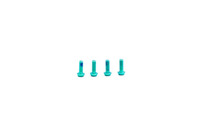 Oak Components Titanium Screw Set, M3 x 9mm, 4 pieces, Green (for SRAM Lever Bearing and Hope Cover)