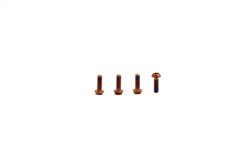Oak Components Titanium Screw Set, M3 x 9mm, 4 pieces, Copper (for SRAM Lever Bearing and Hope Cover)