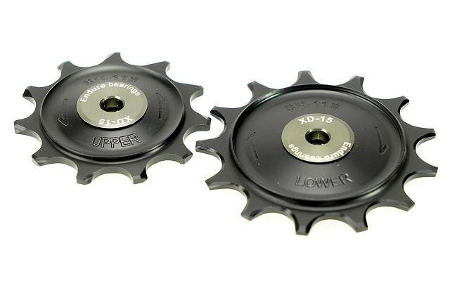 Enduro Derailleur Pulleys, XD-15 Ceramic Bearings, Machined Delrin, Shimano GRX, (5mm bolt hole), Black