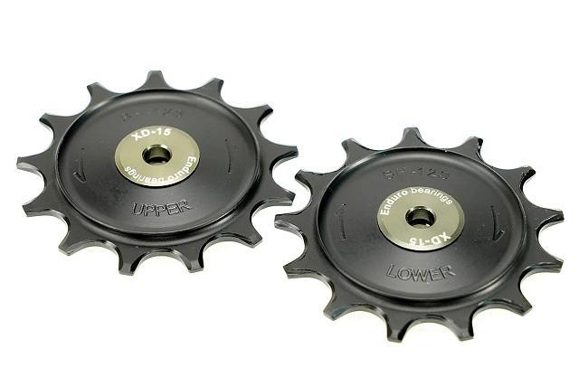 Enduro Derailleur Pulleys, XD-15 Ceramic Bearings, Machined Delrin, Shimano XTR/XT 12 speed, (5mm bolt hole), Black