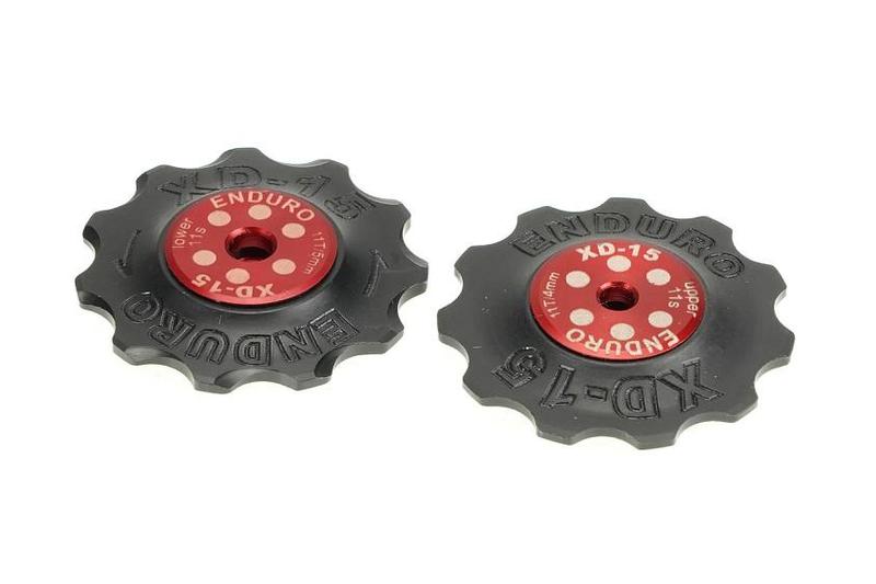 Enduro Jockey Wheels XD-15 Ceramic Bearings, SRAM, Red /pair