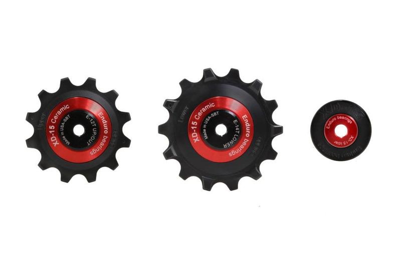 Enduro Derailleur Pulleys, XD-15 Ceramic Bearings, Machined Delrin, SRAM Eagle 12spd, Red