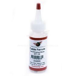 Wheels Manufacturing Cable Housing Ferrule, Brass, Bottle of 50