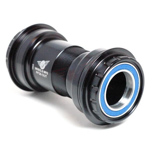 Wheels Manufacturing PF30 to 24mm Conversion Bottom Bracket, ABEC-3 Steel, Black