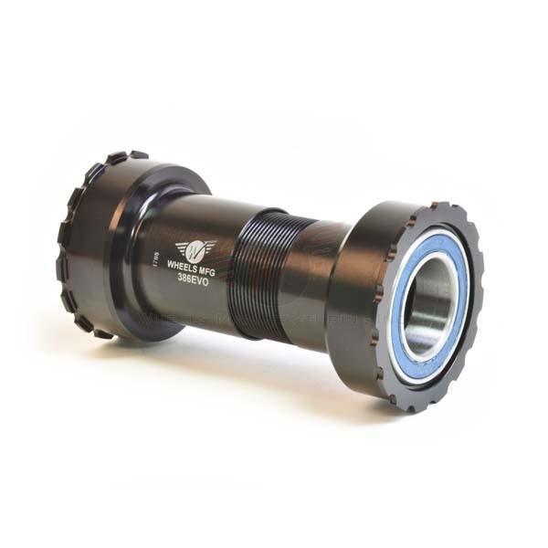 Wheels Manufacturing Bottom Bracket, 386EVO, Angular Contact, For Sram 24/22mm Cranks, Black