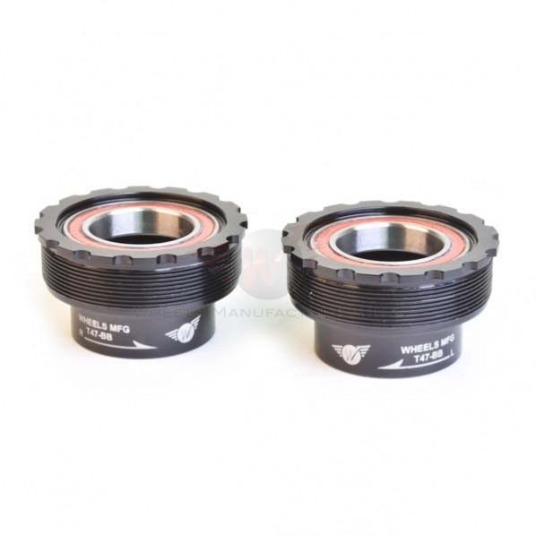 Wheels MFG T47, Abec-5 Angular Contact, Inboard Bottom Bracket for 24mm Shimano Cranks, Black