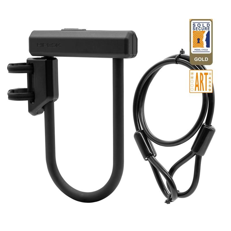 Hiplok Urban D Plus Lock (U-Lock w/2m Cable) ,All Black