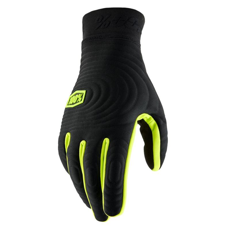 100% Brisker Xtreme Cold Weather Gloves, Black/Fluo Yellow, Large