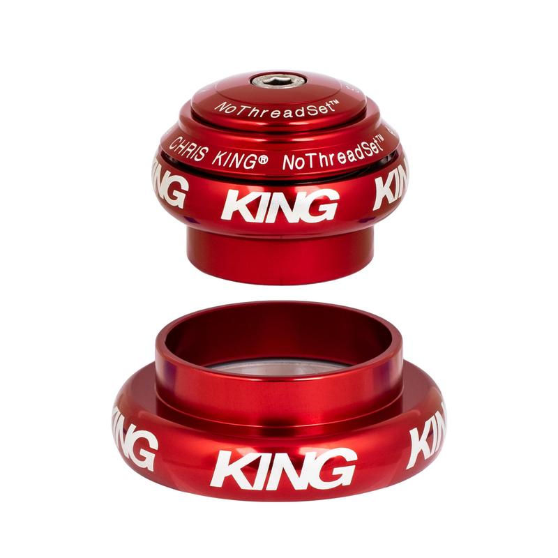 Chris King NoThreadSet Headset Tapered 34/44mm, for Tapered 1.5" Steerer, Red Bold