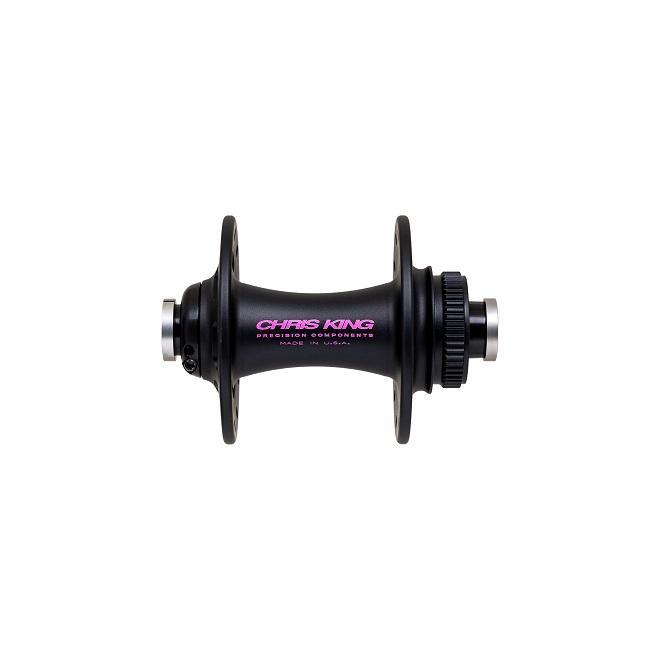 Chris King R45 Disc Hub Front, CenterLock, 24 Hole, 12mm x 100mm, Two Tone Black Punch