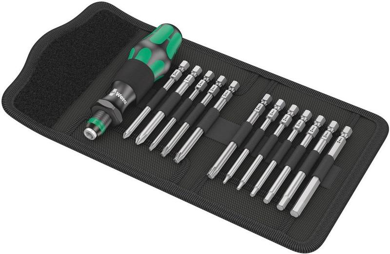 Wera Tools Bicycle Set 2, 13 Pieces (Kraftform Bit Holder w/ Rapidator Chuck, 12 bits)