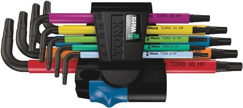 Wera Tools Torx Holding Function Multicolour Long Arm L-Key Set, 9 Pieces