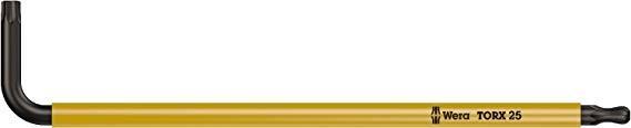 Wera Tools Torx Holding Function Long Arm L-Key, Yellow, T25