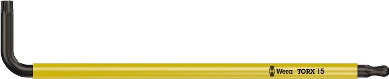 Wera Tools Torx Holding Function Long Arm L-Key, Luminous Yellow, T15