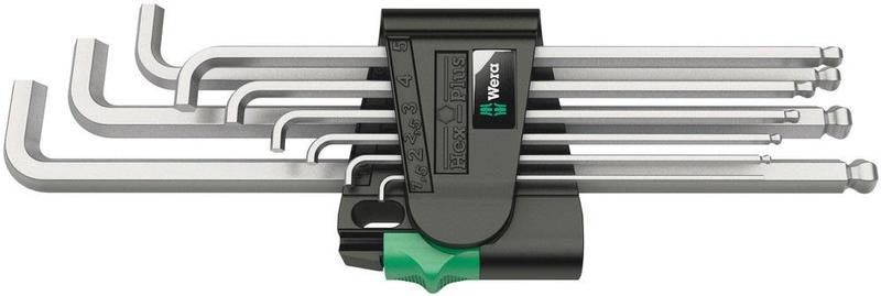 Wera Tools Hex Plus 4 Short L-Key Set, Chrome Plated