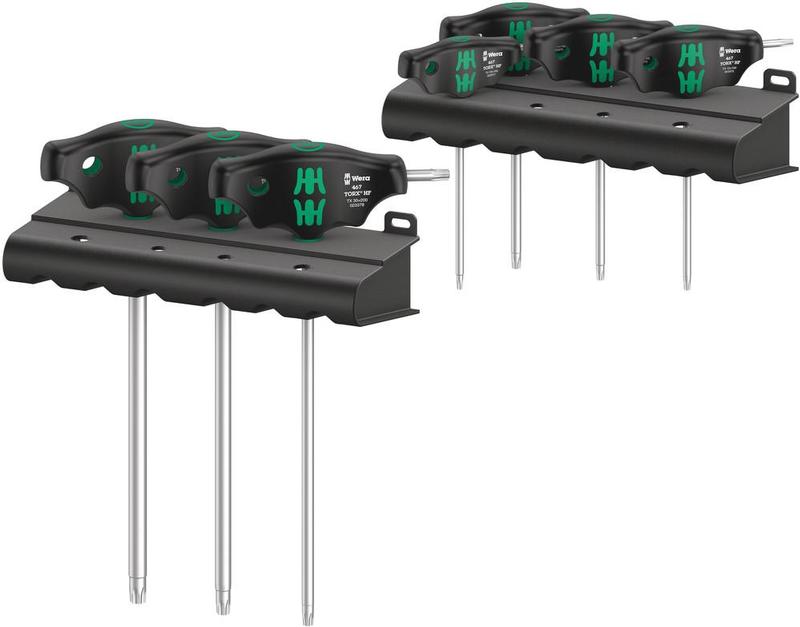 Wera Tools T-Handle Torx w/Holding Function 7 Piece Set, 2 Plastic Racks