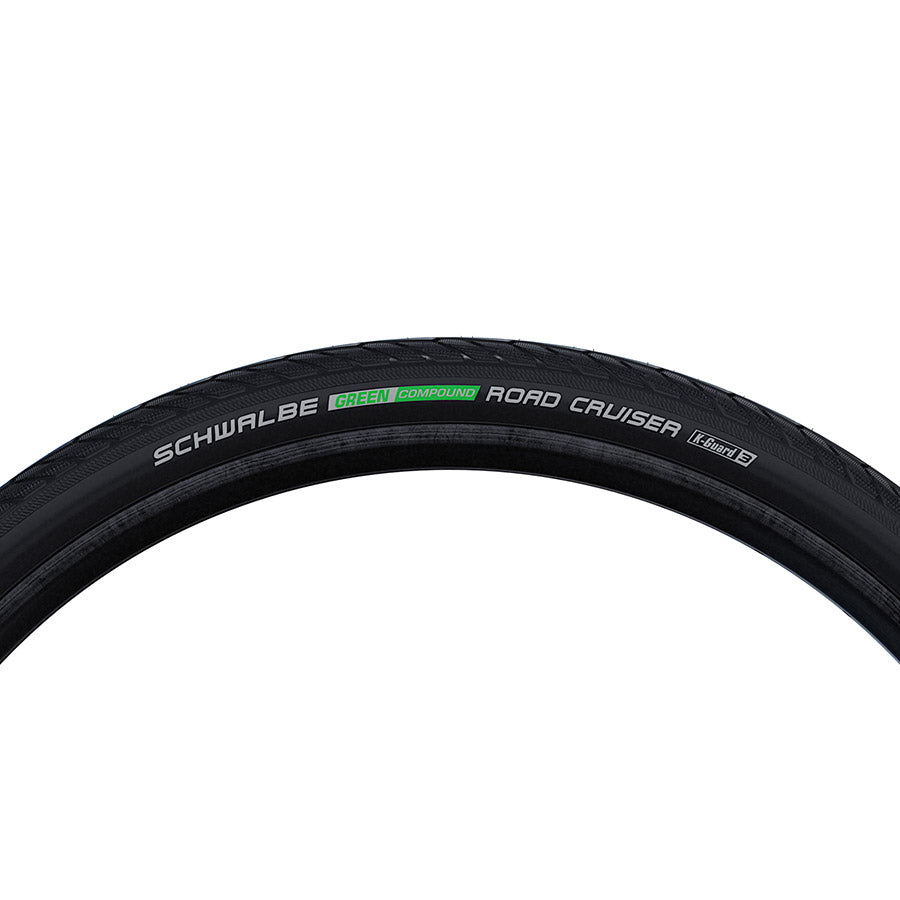 Schwalbe, Road Cruiser, Road Tire, 700x32C, Wire, Clincher, GreenCompound, K-Guard, TwinSkin, 50TPI, Black