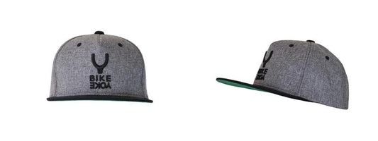 Bike Yoke Snapback Hat, Grey with Black logo, One Size