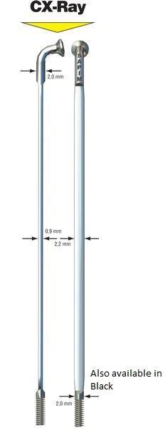 Sapim CX-Ray Bladed Spoke 250mm 14g, Silver, J-Bend, Single