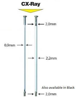 Sapim CX-Ray Bladed Spoke 260mm Silver, DIRECT PULL, Single