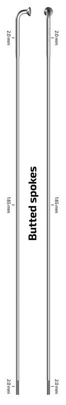 Sapim D-Light Spoke 296mm Double Butted,, 2.0 / 1.65 / 2.0, J-Bend, Black, Each