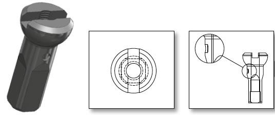 Sapim Nipple Brass 14mm, Silver, Hex Head, Secure Lock, Bag of 100