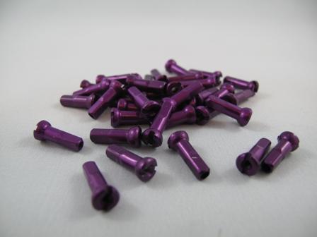 Sapim Nipple Aluminum 14mm, Purple, Polyax, Bag of 100
