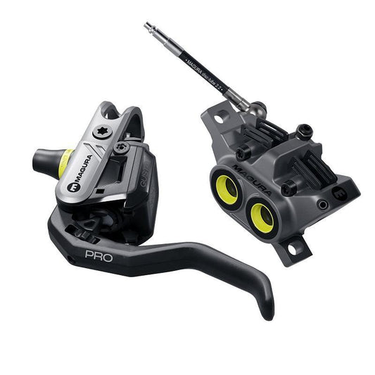 Magura Gustav Pro Disc Brake, Grey/Yellow Color, /ea (fits Front or Rear, Flip-Flop)