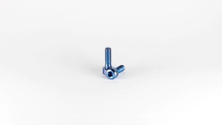 Oak Components Titanium Bolt Kit, M5 x 16mm Length, 6 pieces, Blue (For Eternal Stem)