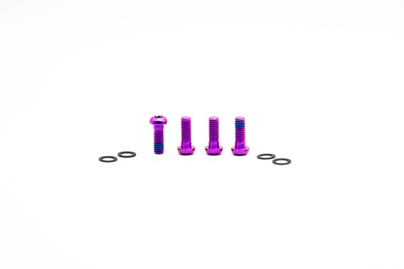 Oak Components Titanium Screw Set, M6 x 16mm, 4 pieces, Purple (For Brake Adapter)