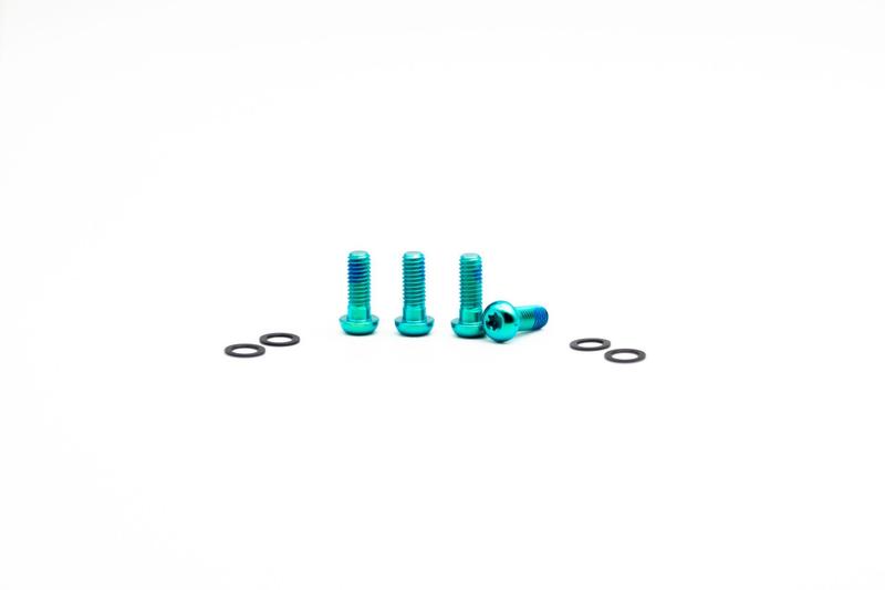 Oak Components Titanium Screw Set, M6 x 16mm, 4 pieces, Green (For Brake Adapter)