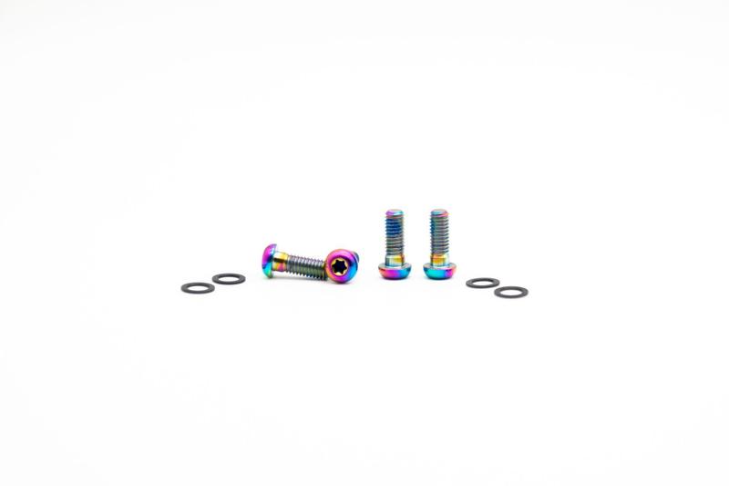 Oak Components Titanium Screw Set, M6 x 16mm, 4 pieces, Oil Slick (For Brake Adapter)