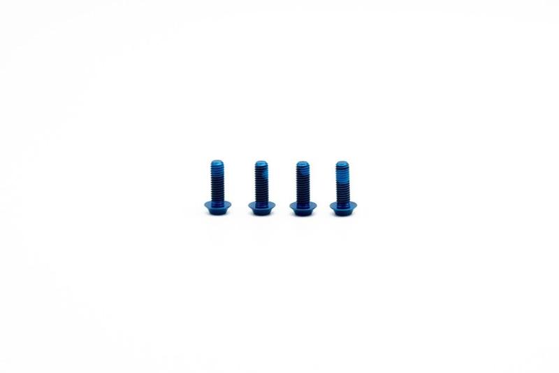 Oak Components Titanium Screw Set, M5 x 15mm, 4 pieces, Blue (for Water Bottle Holder)