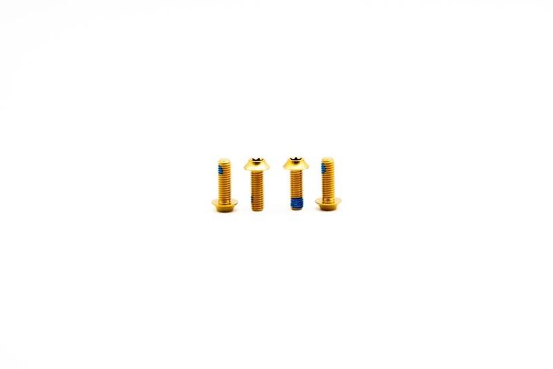 Oak Components Titanium Screw Set, M5 x 15mm, 4 pieces, Gold (for Water Bottle Holder)