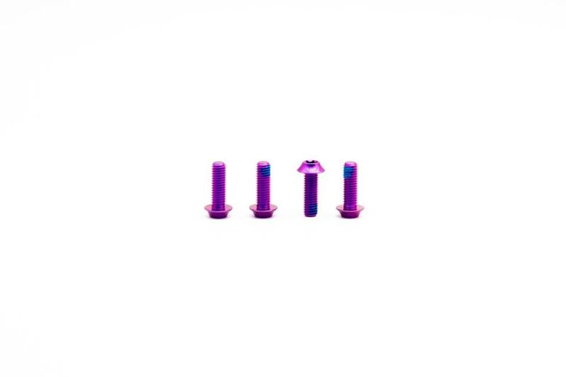 Oak Components Titanium Screw Set, M5 x 15mm, 4 pieces, Purple (for Water Bottle Holder)
