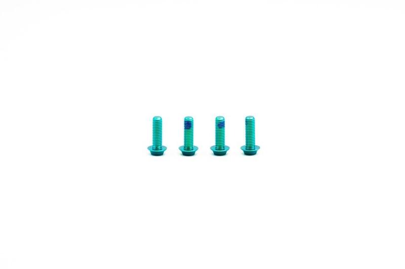 Oak Components Titanium Screw Set, M5 x 15mm, 4 pieces, Green (for Water Bottle Holder)
